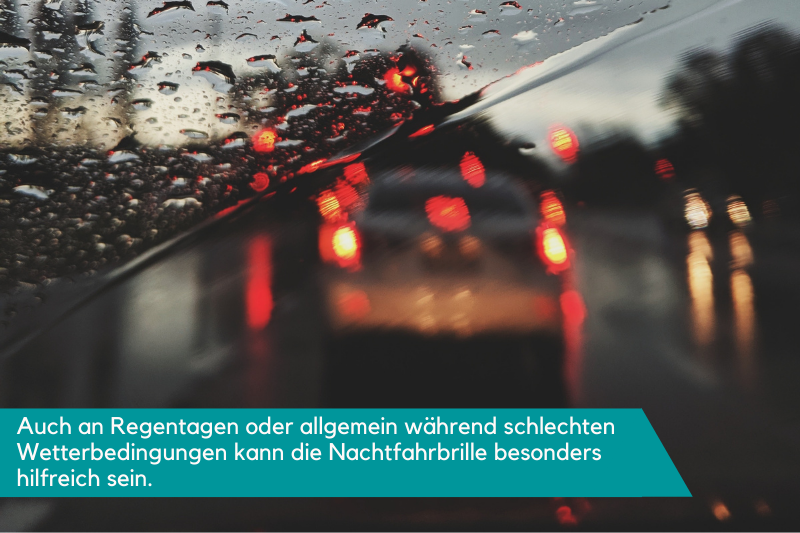 Regnerische Sicht im Auto