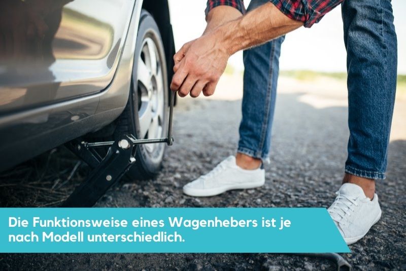 Es gibt verschiedene Arten von Wagenhebern. 